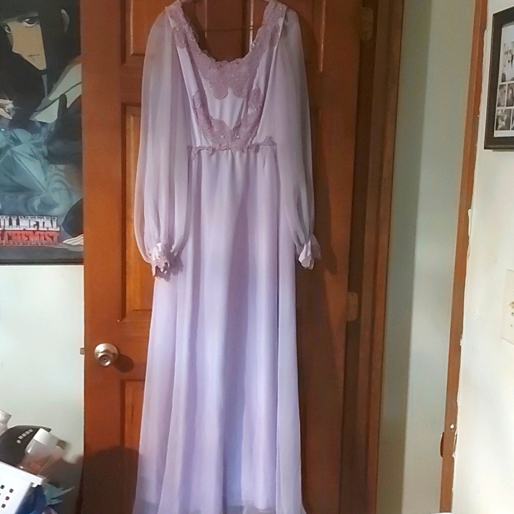 Vintage 1960s Lavender Wedding Gown